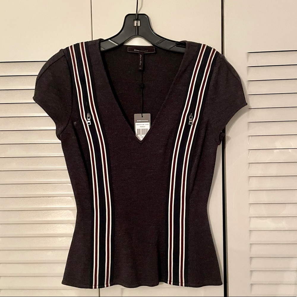 BCBG MAXAZARIA Dark Heather Gray Top